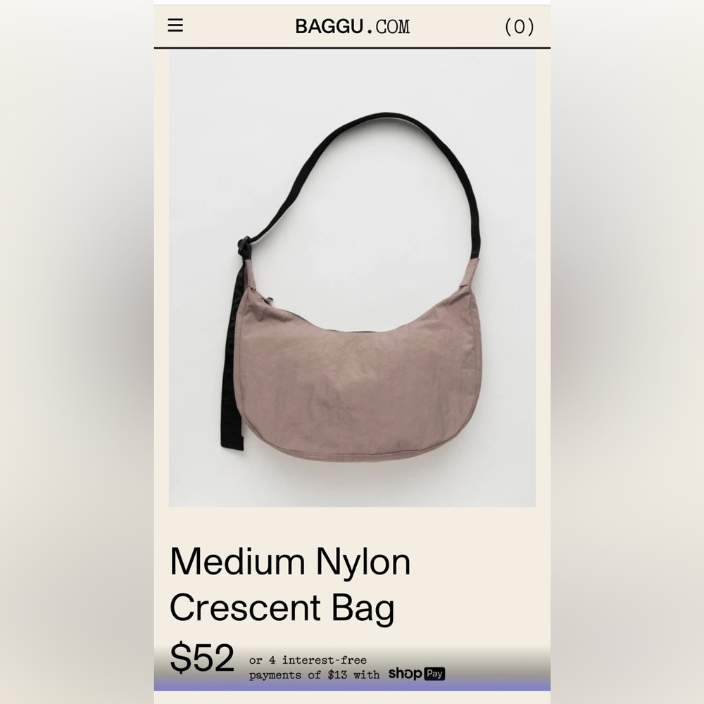 BAGGU medium nylon crescent bag